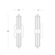 Schonbek Beyond BWS40516 Silo 16" Tall LED Wall Sconce, 4CCT Selectable