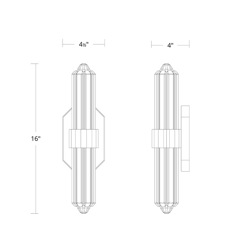 Schonbek Beyond BWS40516 Silo 16" Tall LED Wall Sconce, 4CCT Selectable