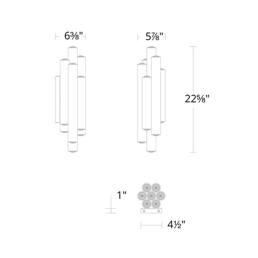 Schonbek Beyond BWS41522 Tamara 22" Tall LED Wall Sconce, 4CCT Selectable