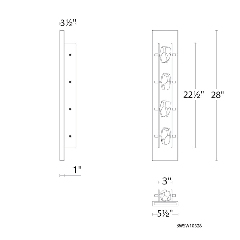 Schonbek Beyond BWSW10328 Strata 28" Tall LED Outdoor Wall Light