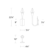 Schonbek Beyond BWSW25523 Plumeria 1-lt 23" Tall LED Wall Sconce, 4CCT Selectable