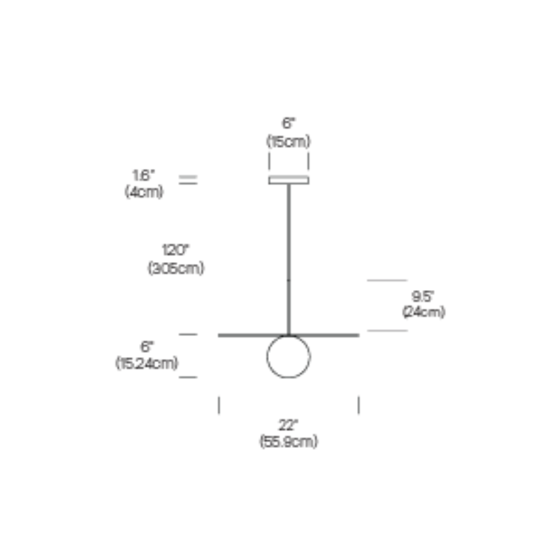 Pablo Designs Bola Disc 22" LED Pendant