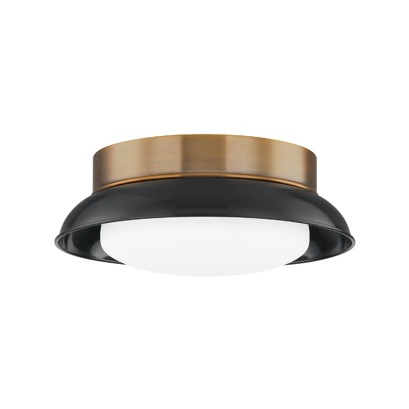 Troy C2014 Arnie 2-lt 14" Flush Mount - Patina Brass/Black