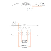 DMF C Series 4" LED Round New Construction Downlight w/ Emergency Remote Test Switch, 1000/1500/2000lm Selectable