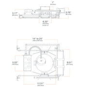 DMF C Series 6" LED Round New Construction Downlight w/ Emergency Remote Test Switch, 2000lm
