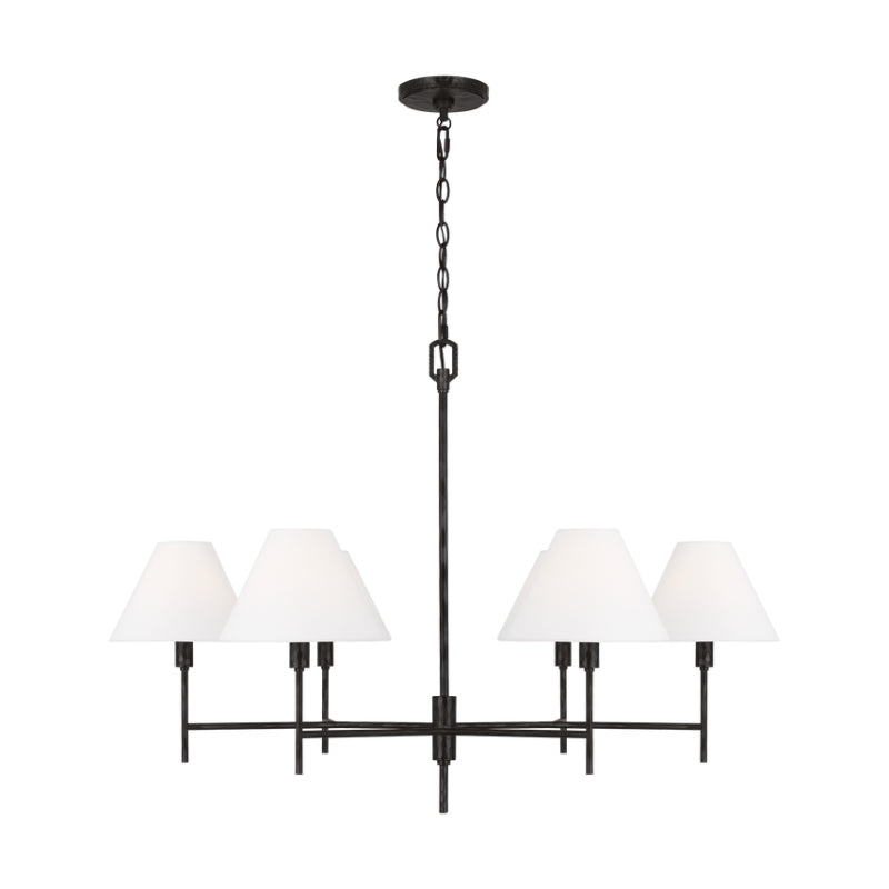 Visual Comfort CC1776 Ridgewood 6-lt 36" Large Chandelier - Aged Iron