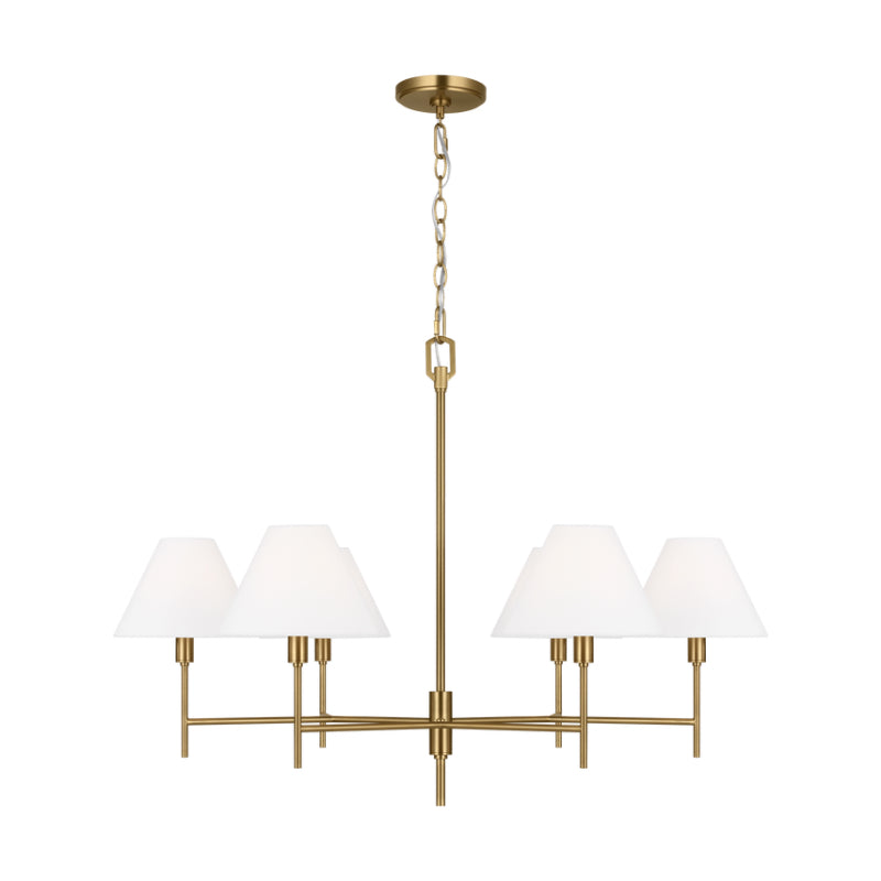 Visual Comfort CC1776 Ridgewood 6-lt 36" Large Chandelier - Burnished Brass