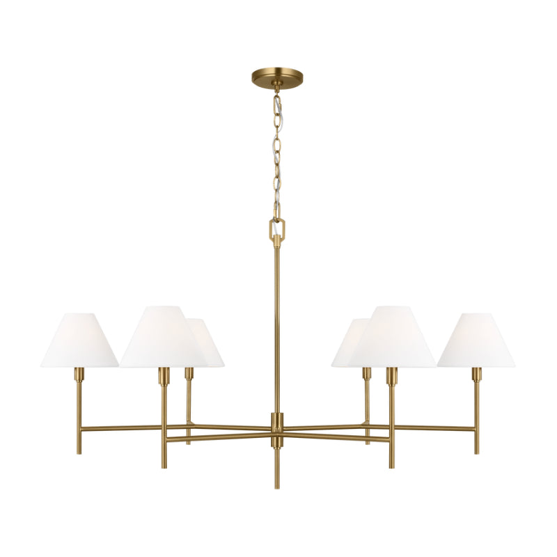 Visual Comfort CC1786 Ridgewood 6-lt 48" Extra Large Chandelier - Burnished Brass