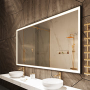Paris Mirror Chic Rectangle 85" x 40" LED Lighted Mirror, CCT Selectable - Black Framed