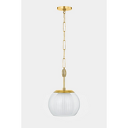 Hudson Valley 7310 Clementon 1-lt 11" Pendant - Aged Brass