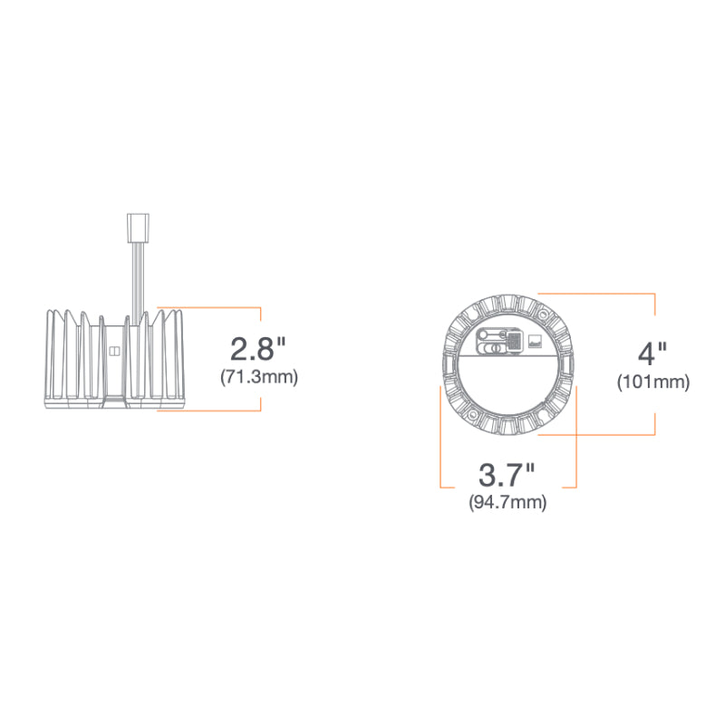 DMF C Series 4" LED Round New Construction Downlight w/ Emergency Remote Test Switch, 2000lm
