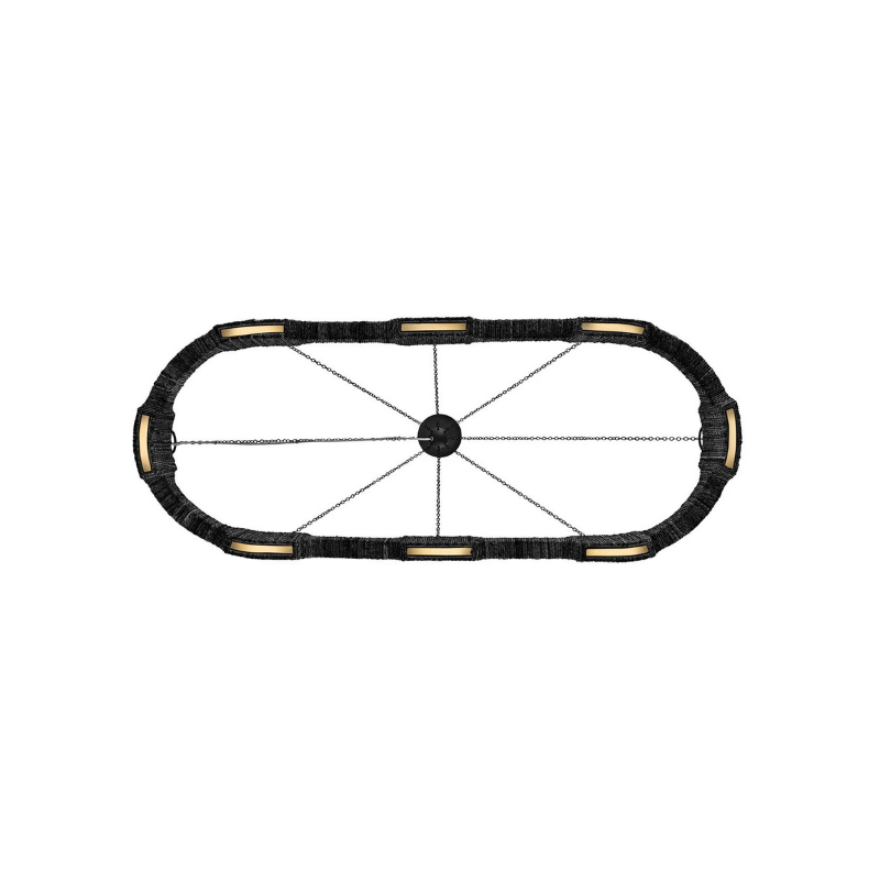 Hinkley 34107 Raffi 8-lt 52" LED Linear Chandelier - Carbon Black