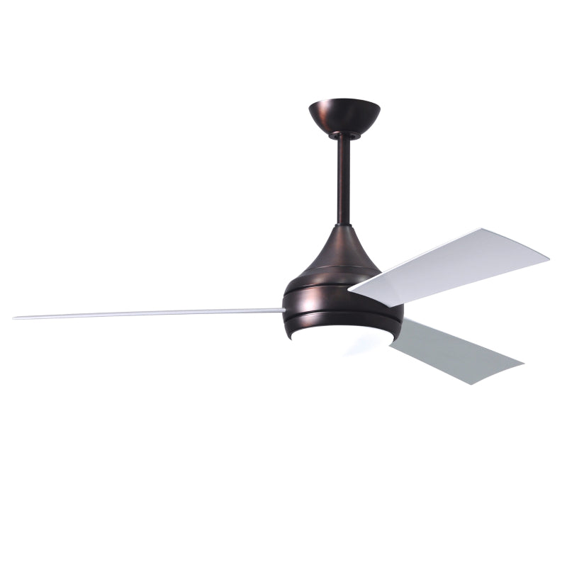 Matthews Fan Donaire 52" Outdoor Ceiling Fan with LED Light - Brushed Bronze/Gloss White