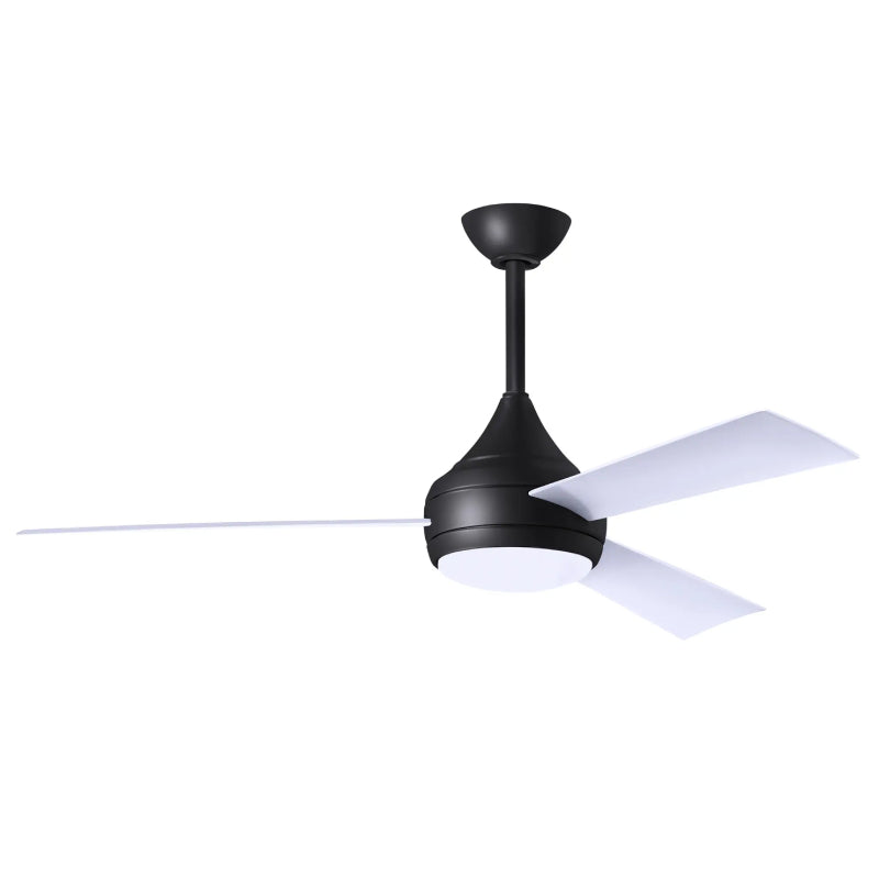 Matthews Fan Donaire 52" Outdoor Ceiling Fan with LED Light - Matte Black/Gloss White