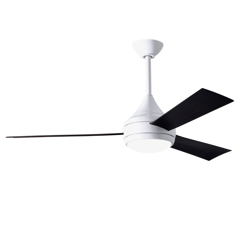 Matthews Fan Donaire 52" Outdoor Ceiling Fan with LED Light - Gloss White/Black