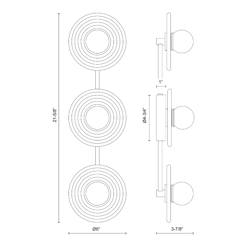 Alora WV346322 Dahlia 3-lt 22" Tall LED Vanity Light