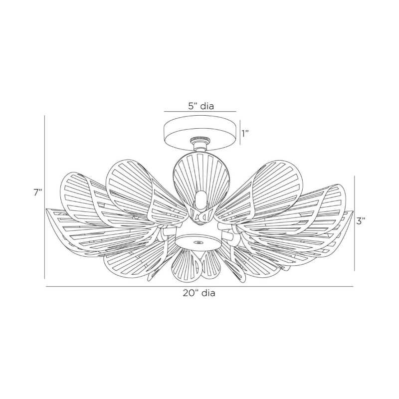 Arteriors DFI06 Francesca 12-lt 20" Flush Mount