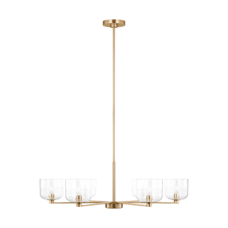 Visual Comfort DJC1216 Lochdale 6-lt 34" Large Chandelier - Satin Brass