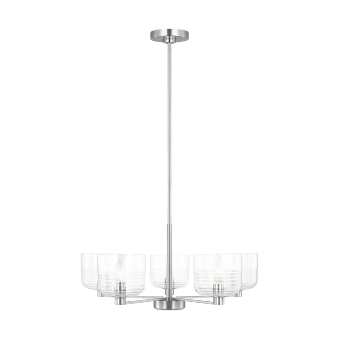 Visual Comfort DJC1225 Lochdale 5-lt 24" Medium Chandelier - Brushed Nickel
