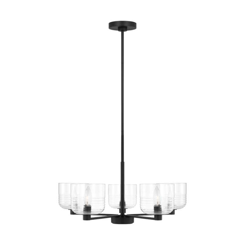 Visual Comfort DJC1225 Lochdale 5-lt 24" Medium Chandelier - Midnight Black