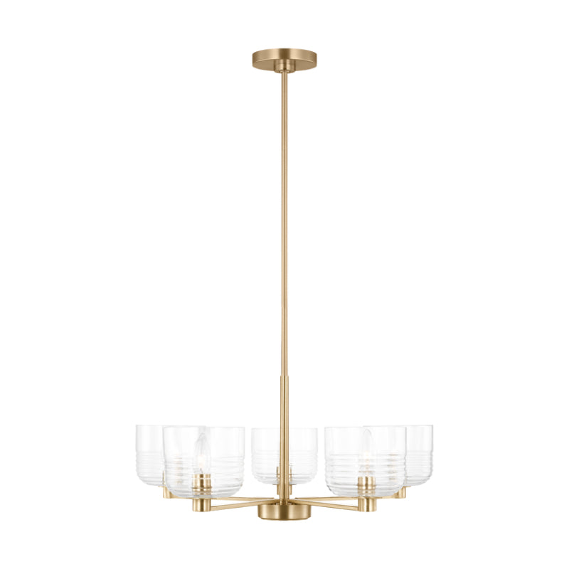 Visual Comfort DJC1225 Lochdale 5-lt 24" Medium Chandelier - Satin Brass