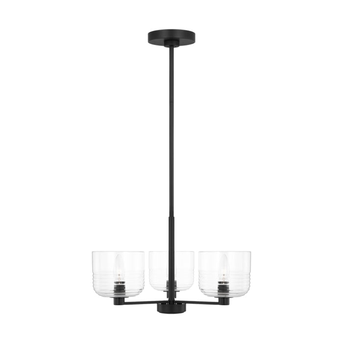 Visual Comfort DJC1233 Lochdale 3-lt 18" Small Chandelier - Midnight Black