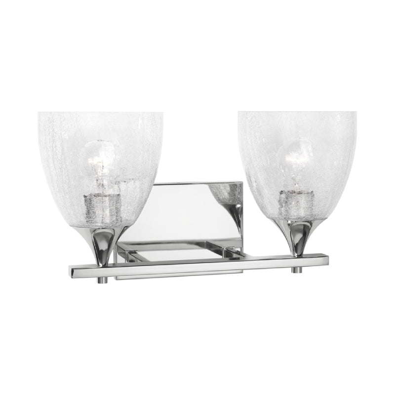 Visual Comfort DJV1022 Toffino 2-lt 16" Vanity Light - Chrome Clear Crackle Glass