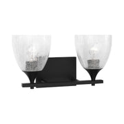 Visual Comfort DJV1022 Toffino 2-lt 16" Vanity Light - Midnight Black Clear Crackle Glass
