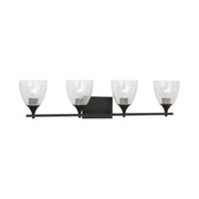 Visual Comfort DJV1024 Toffino 4-lt 36" Vanity Light - Midnight Black Clear Crackle Glass