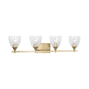 Visual Comfort DJV1024 Toffino 4-lt 36" Vanity Light - Satin Brass Clear Crackle Glass