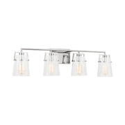 Visual Comfort DJV1034 Crofton 4-lt 33" Vanity Light - Chrome Clear Crackle Glass