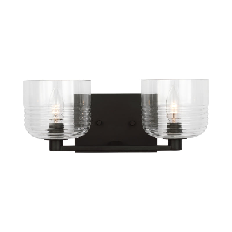 Visual Comfort DJV1112 Lochdale 2-lt 15" Medium Vanity Light - Midnight Black