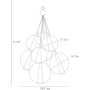 Arteriors Caviar 8-lt 29" Pendant