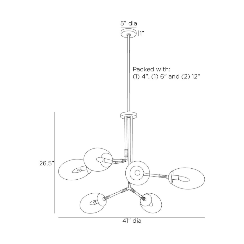 Arteriors DLC28 Falcon 6-lt 41" Chandelier
