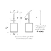 WAC DS-PD0517 Tube Architectural 5" 17W LED Pendant Mount