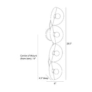 Arteriors DWC69 Itzia 4-lt 29" Tall Wall Sconce