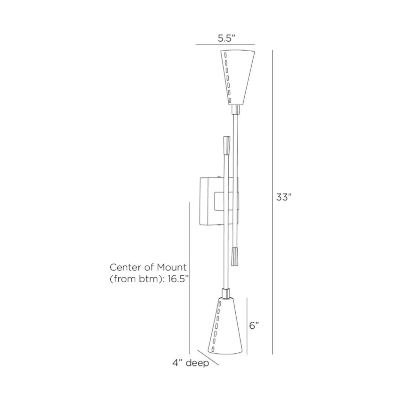Arteriors DWI20 Herrera 2-lt 33" Tall Wall Sconce