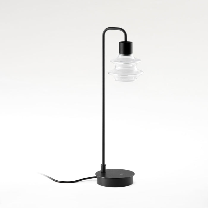 Bover Drop M/50 1-lt 20" Tall LED Table lamp, Cord Switch-Transparent Glass