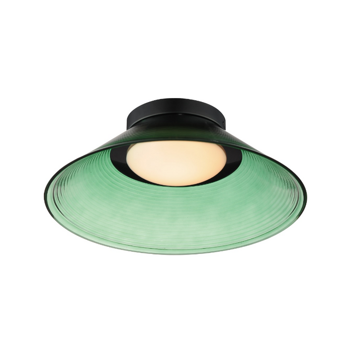 ET2 E22082 Jensen 1-lt 12" LED Semi-Flush Mount - Black/Green