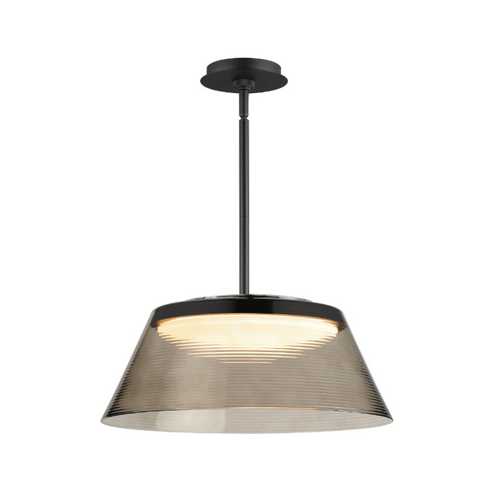 ET2 E22088 Jensen 1-lt 18" LED Pendant - Black/Smoke Glass