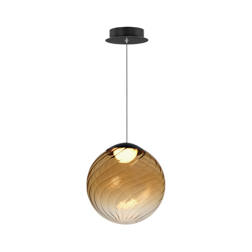ET2 E24189 Planetary 1-lt 10" LED Pendant - Black/Amber Glass