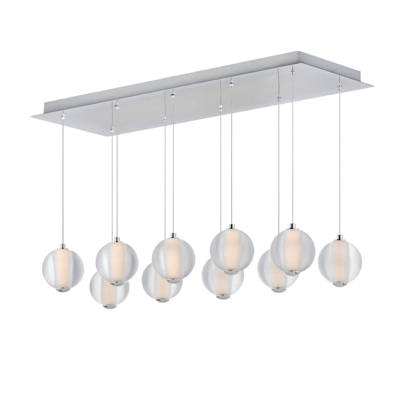 ET2 E24648-144 Rhythm 10-lt 34" LED Pendant-Polished Chrome