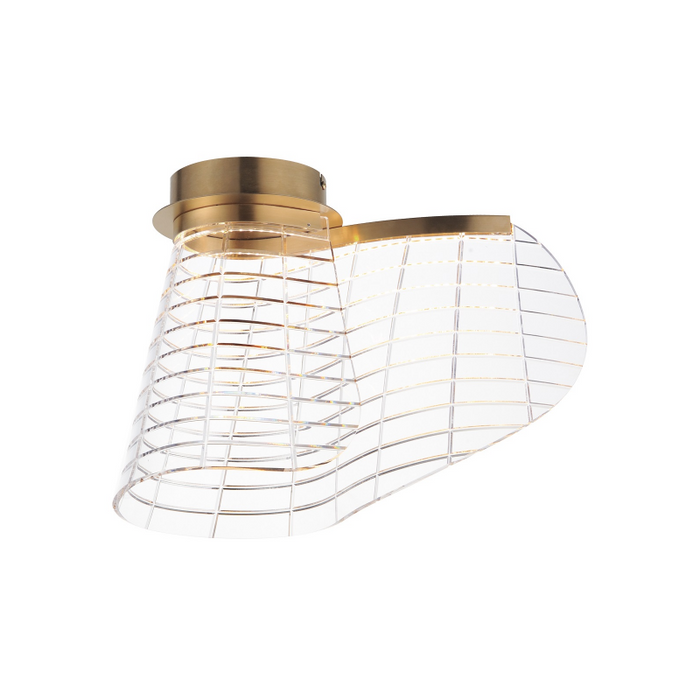 ET2 E24810 Tartan 1-lt 16" LED Flush Mount, 3CCT Selectable - Brushed Champagne