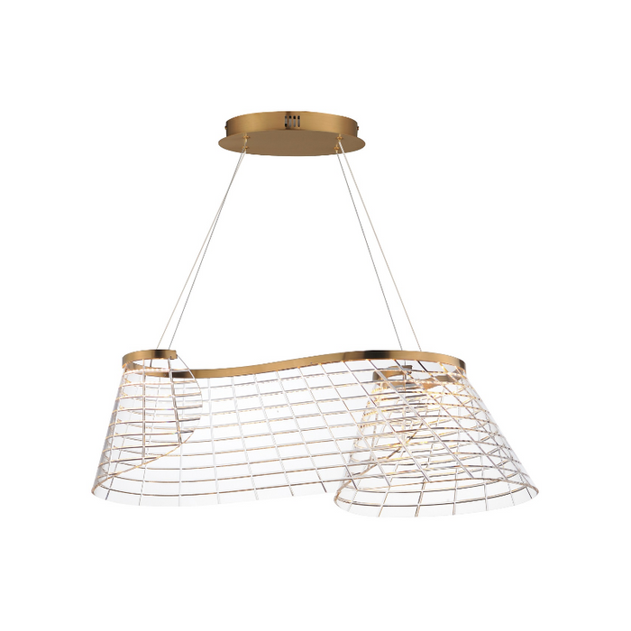 ET2 E24814 Tartan 1-lt 32" LED Linear Pendant, 3CCT Selectable - Brushed Champagne