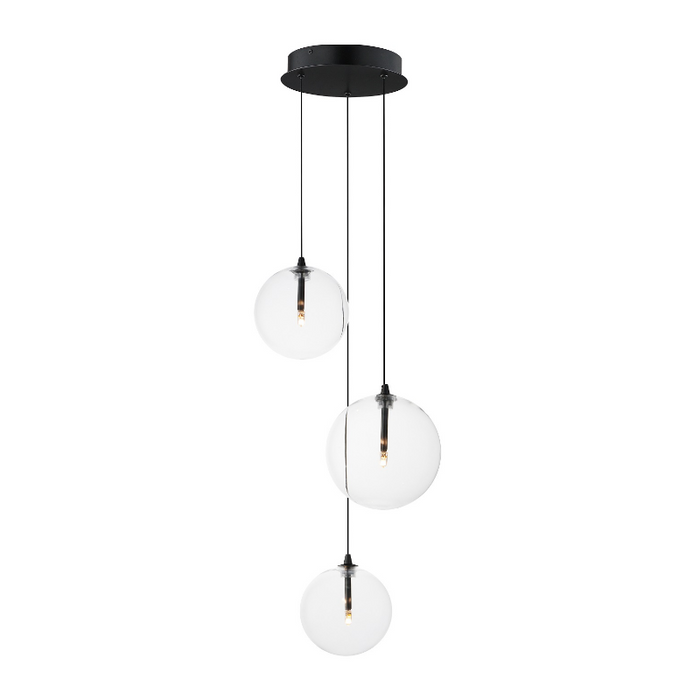 ET2 E25073 Global 3-lt 12" LED Pendant - Black