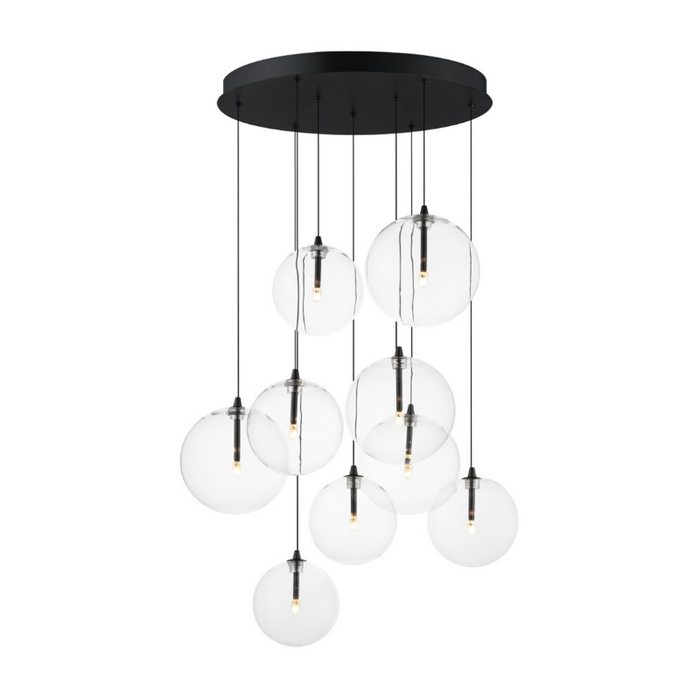 ET2 E25077 Global 9-lt 22" LED Chandelier - Black