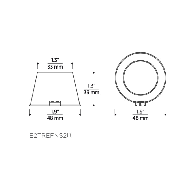 Element E2TREFNS2 2" LED Trim Mounted Reflector, Non-Slotted