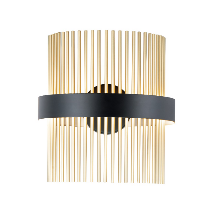 ET2 E34251 Chimes WiZ 2-lt 15" Tall LED Wall Sconce, 5CCT Selectable - Black/Satin Brass