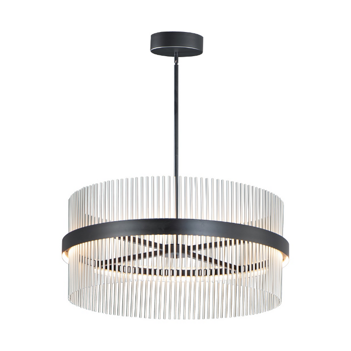 ET2 E34257 Chimes 2-lt 34" LED Pendant, 5CCT Selectable - Black/Satin Nickel
