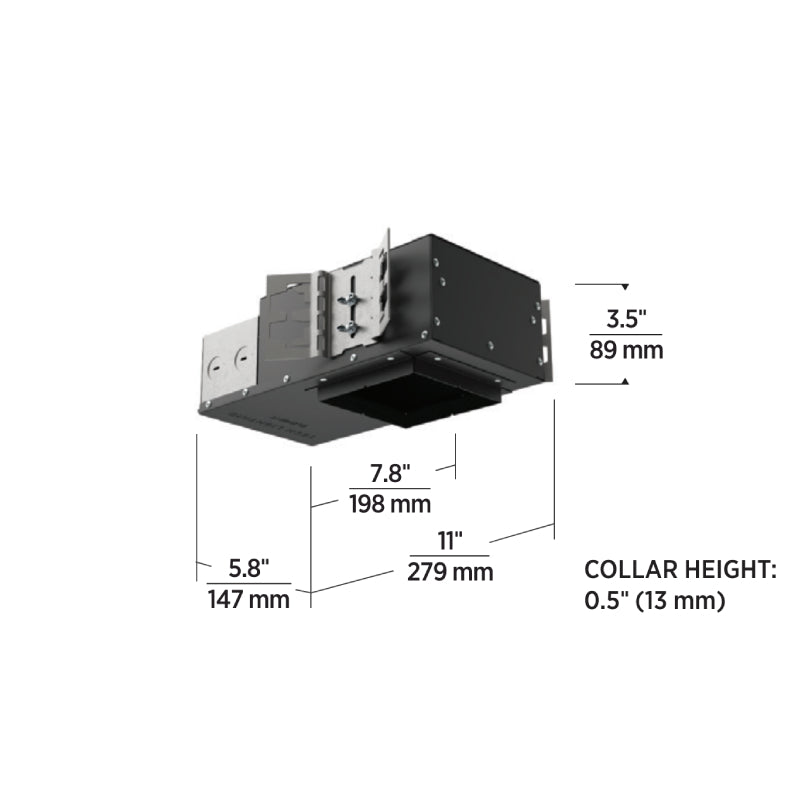 Element E4PS Pro 4" 7W LED Square Fixed Downlight New Construction Housing